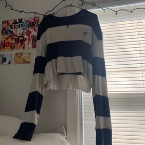 American Eagle cropped and oversized long sleeve thermal shirt